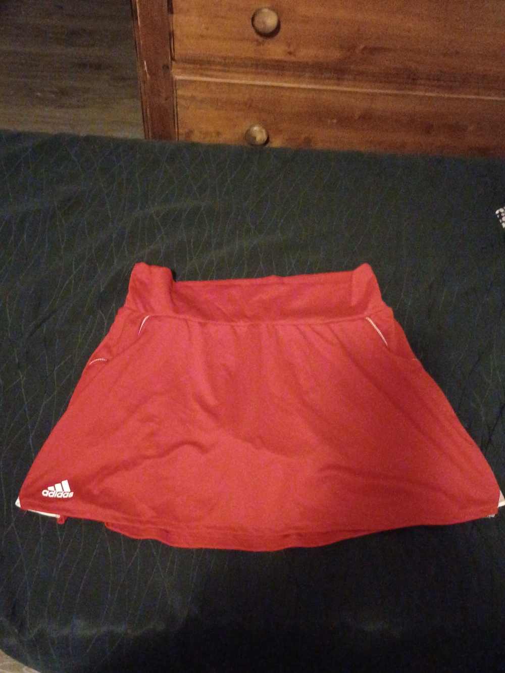 adidas Red Circle Skater Skirt with Subtle Logo